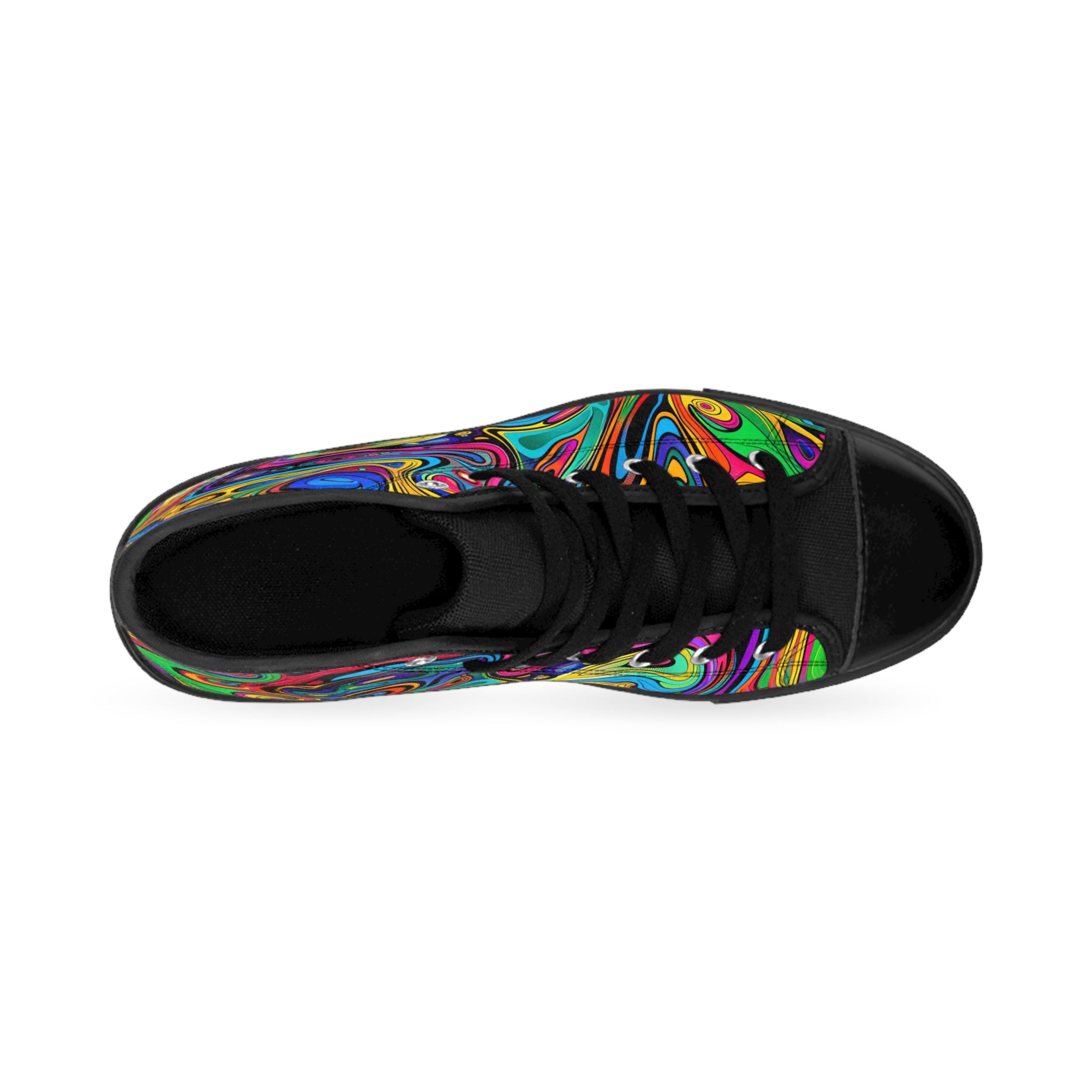 Colorful High-Top Sneakers, Unique Artistic Footwear, Trendy Sneakers for Men, Eye-Catching Streetwear, Perfect Gift for All Occasions