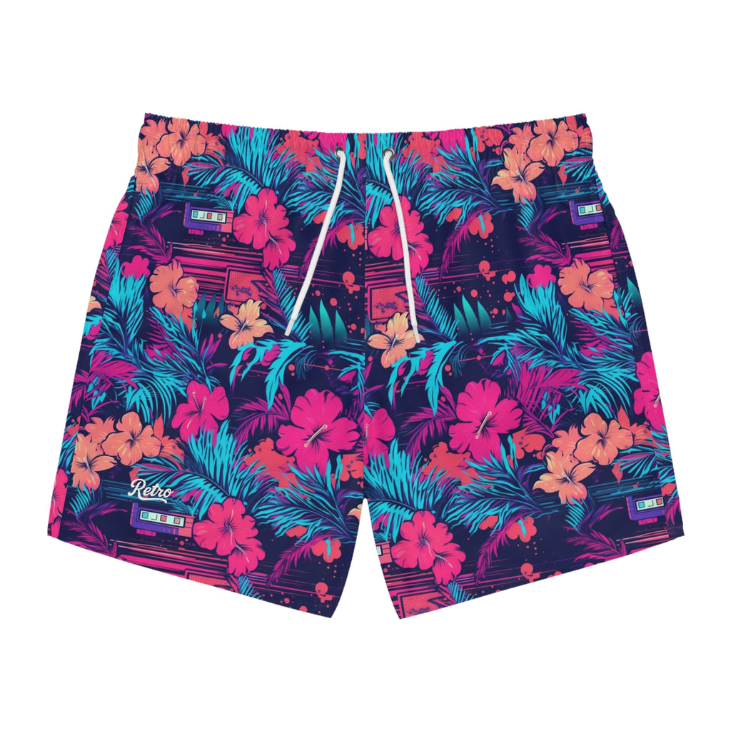 80's Retro Era Swim Trunks