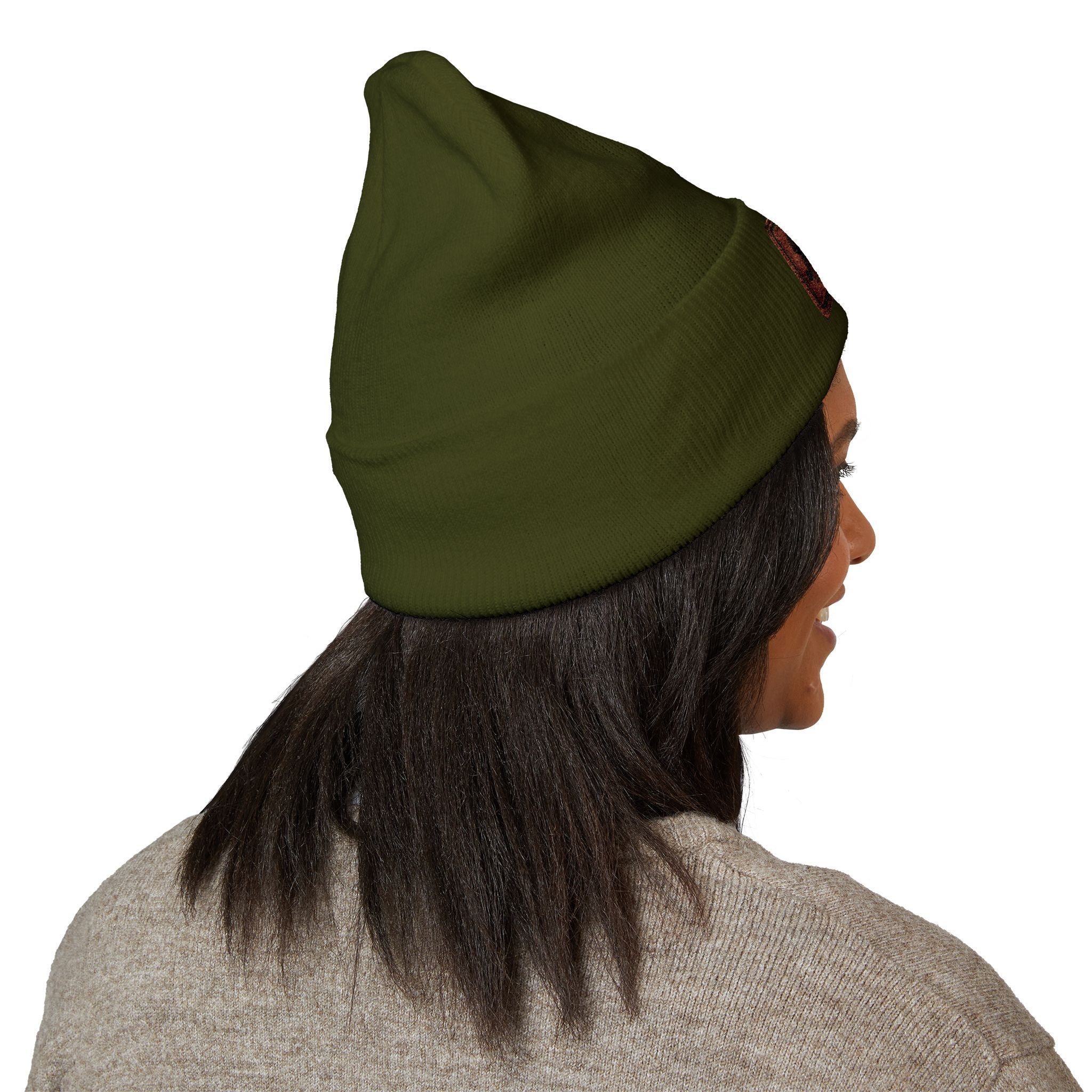 Embroidered 'Relax' Cuffed Beanie — Cozy Winter Knit Hat