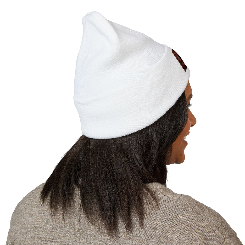 Embroidered 'Relax' Cuffed Beanie — Cozy Winter Knit Hat