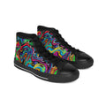 Colorful High-Top Sneakers, Unique Artistic Footwear, Trendy Sneakers for Men, Eye-Catching Streetwear, Perfect Gift for All Occasions