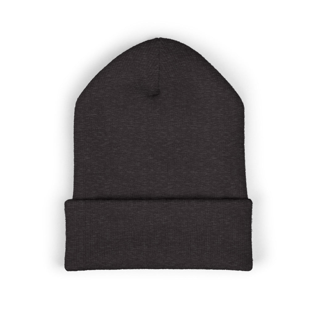 Embroidered 'Relax' Cuffed Beanie — Cozy Winter Knit Hat