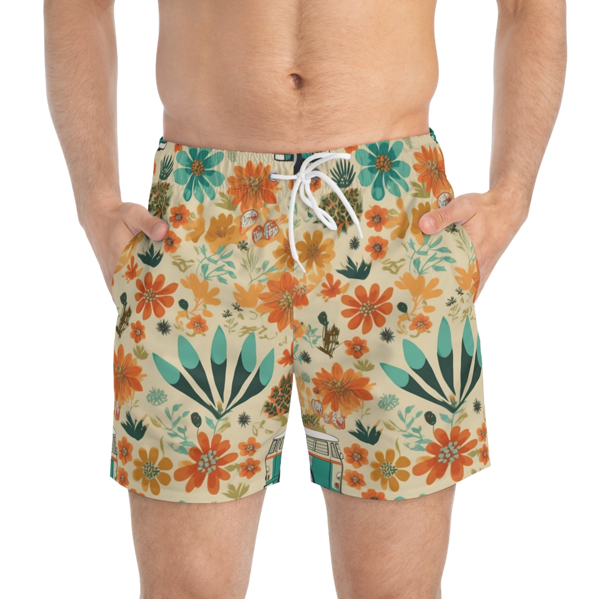 60's Retro Swim Trunks