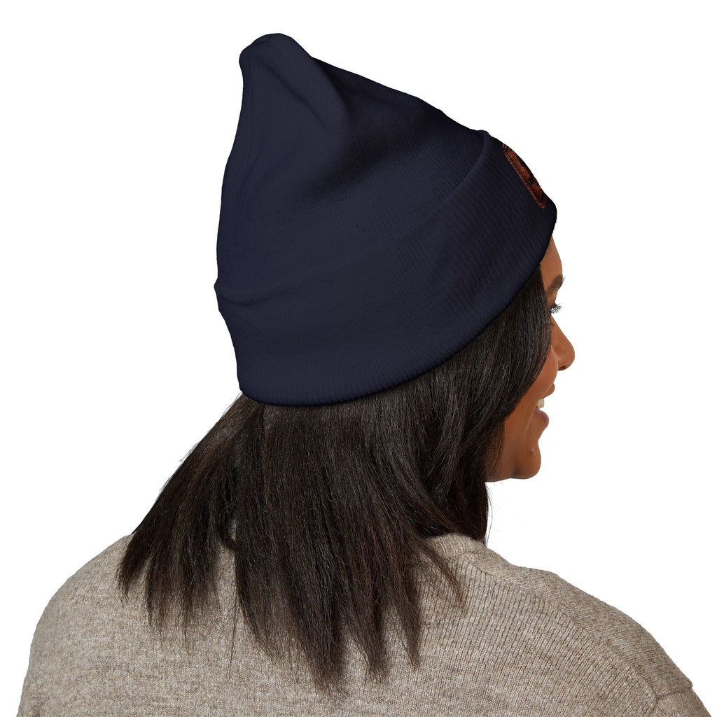Embroidered 'Relax' Cuffed Beanie — Cozy Winter Knit Hat