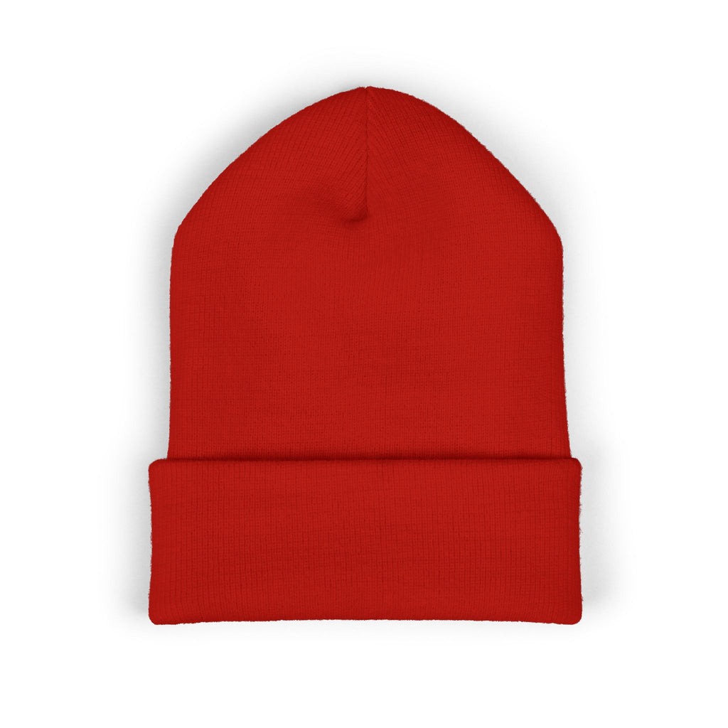 Embroidered 'Relax' Cuffed Beanie — Cozy Winter Knit Hat
