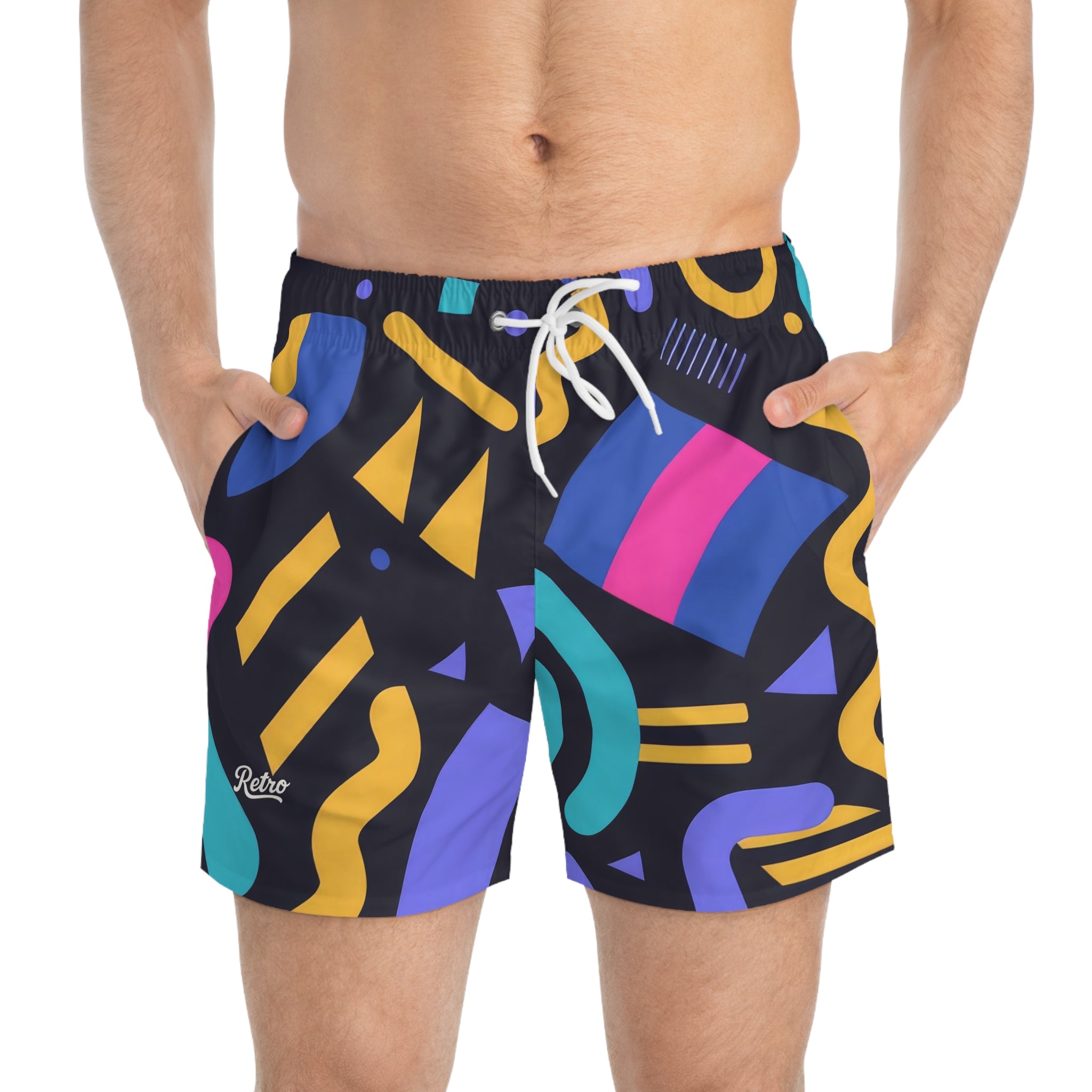 Vibrant Swim Trunks, Pool Party Shorts, Beachwear, Summer Essentials, Graphic Swimwear