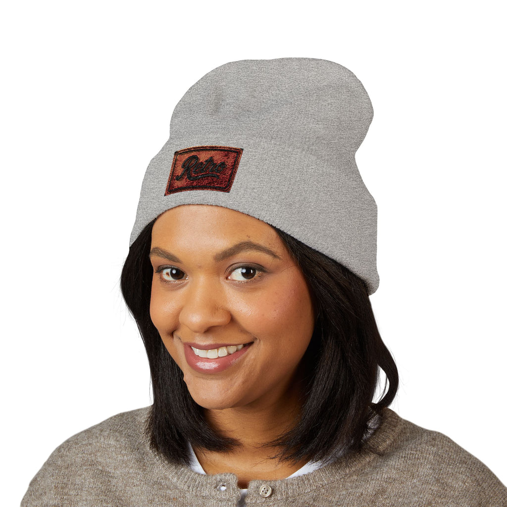 Embroidered 'Relax' Cuffed Beanie — Cozy Winter Knit Hat