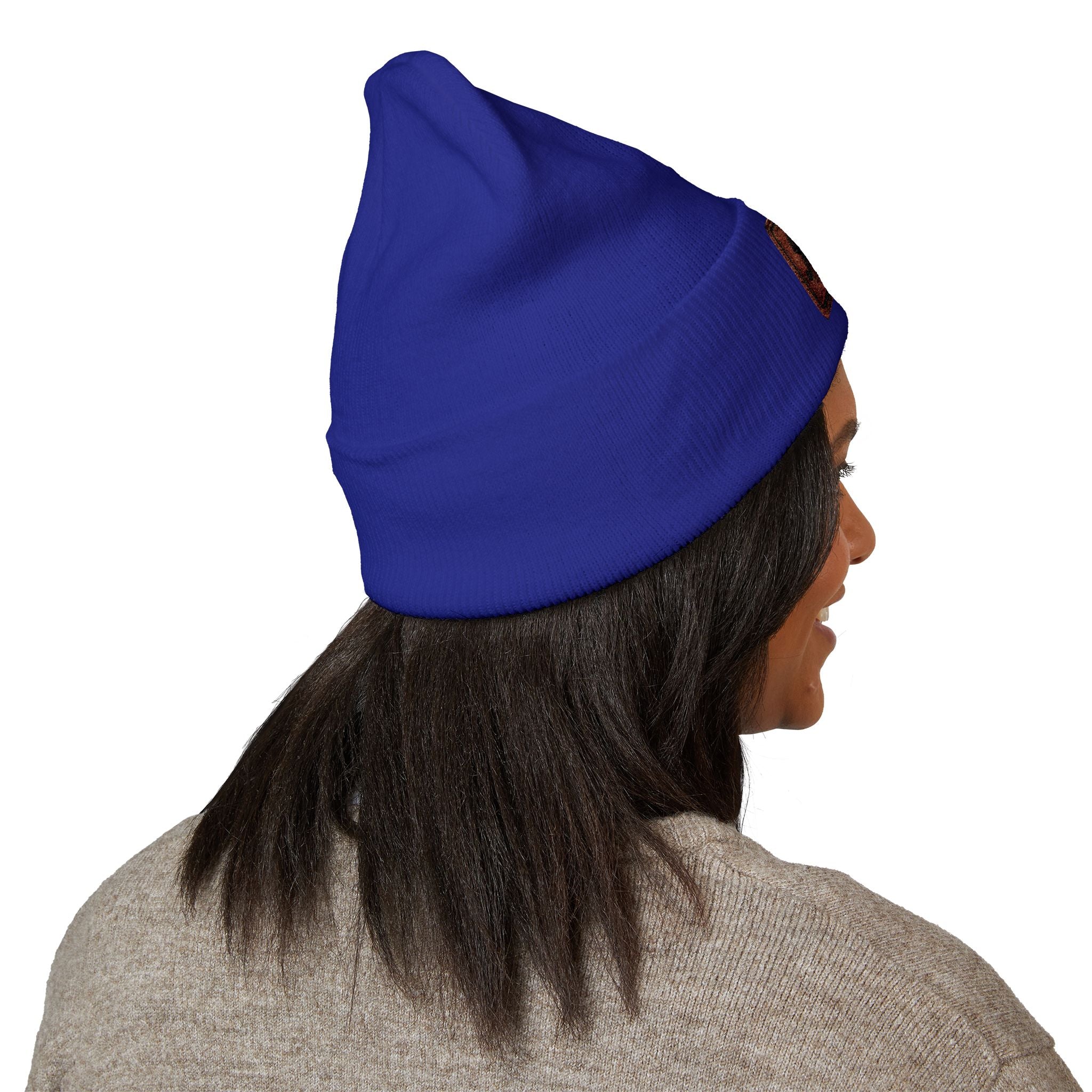 Embroidered 'Relax' Cuffed Beanie — Cozy Winter Knit Hat