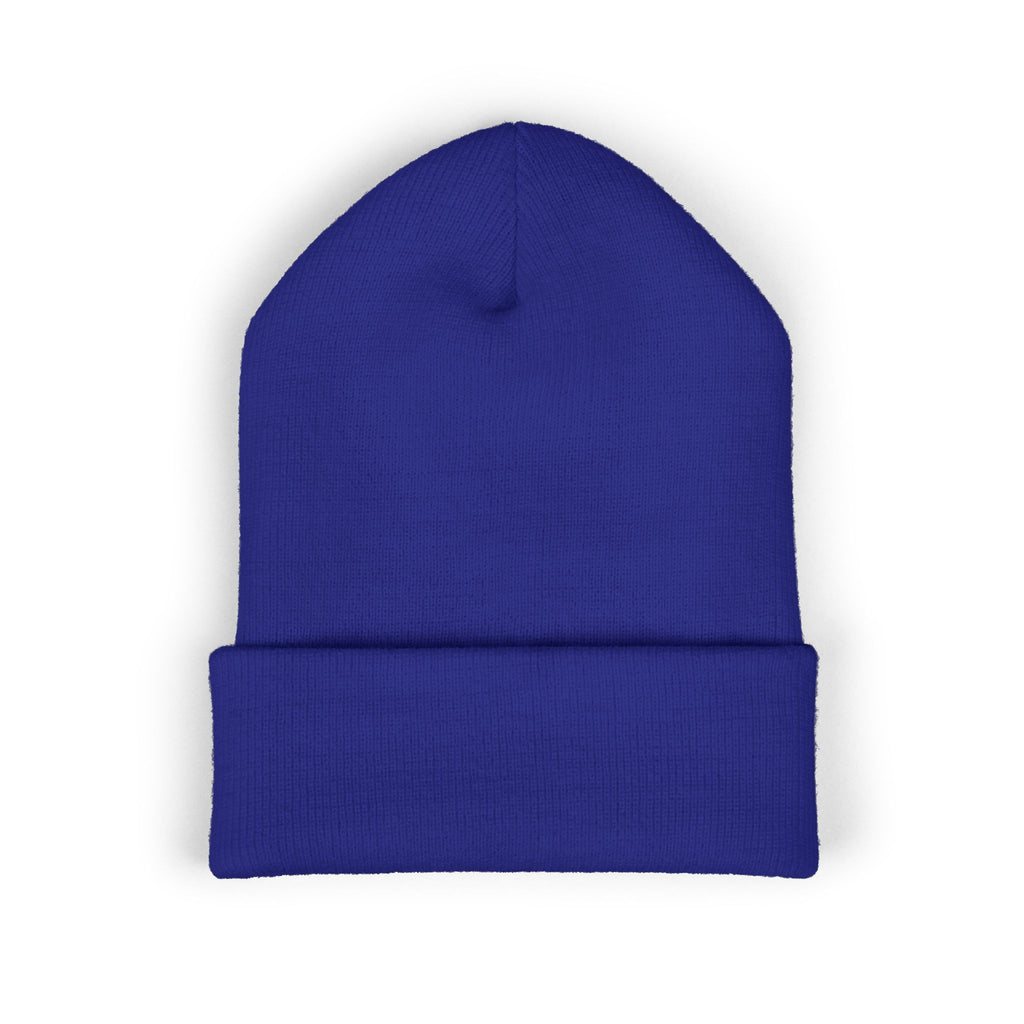 Embroidered 'Relax' Cuffed Beanie — Cozy Winter Knit Hat