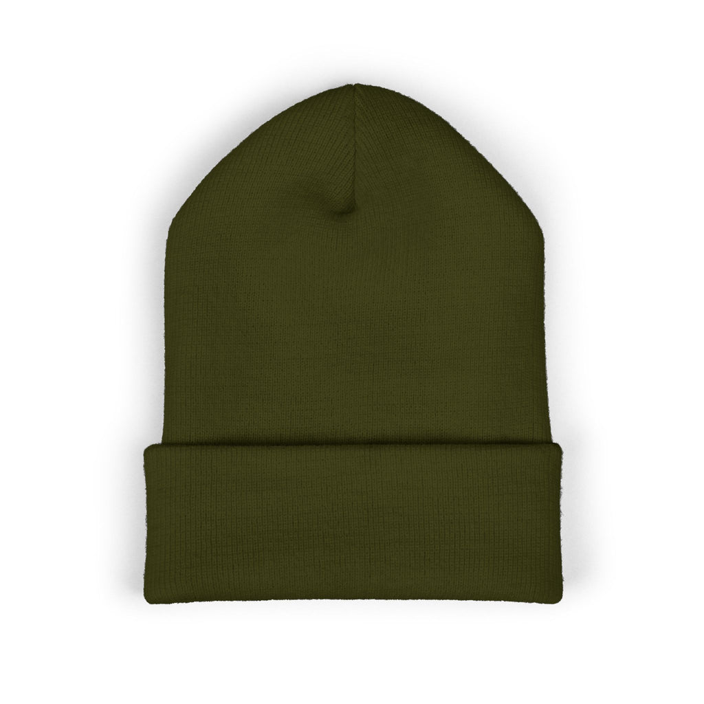 Embroidered 'Relax' Cuffed Beanie — Cozy Winter Knit Hat