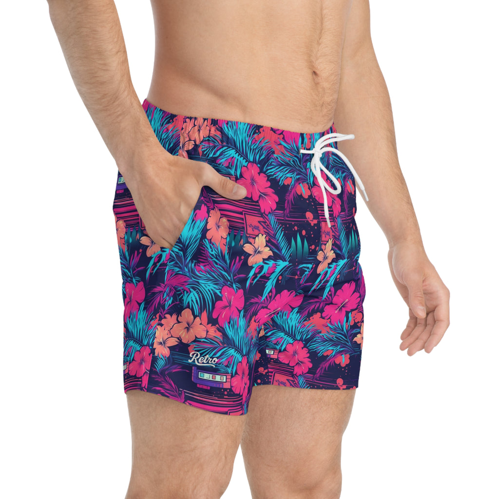 80's Retro Era Swim Trunks