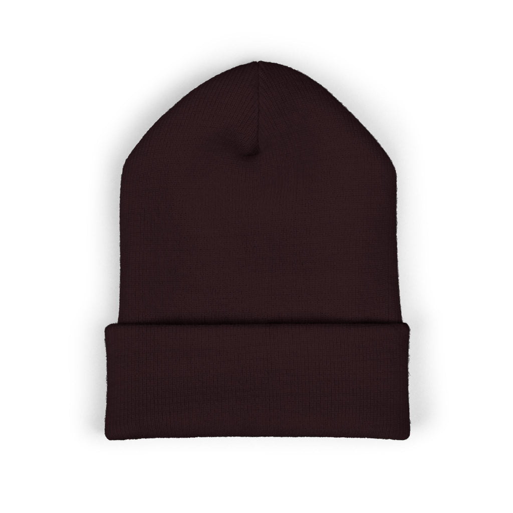 Embroidered 'Relax' Cuffed Beanie — Cozy Winter Knit Hat