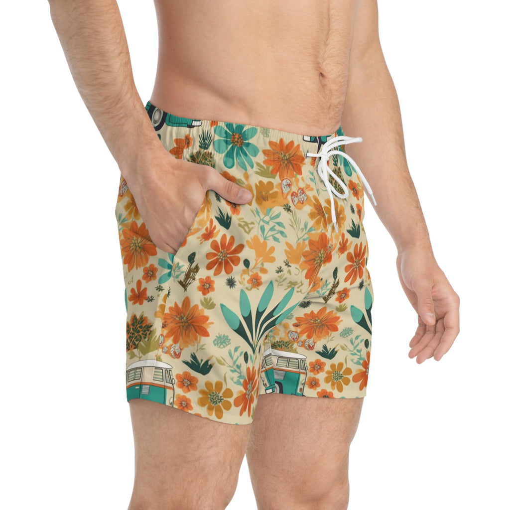 60's Retro Swim Trunks