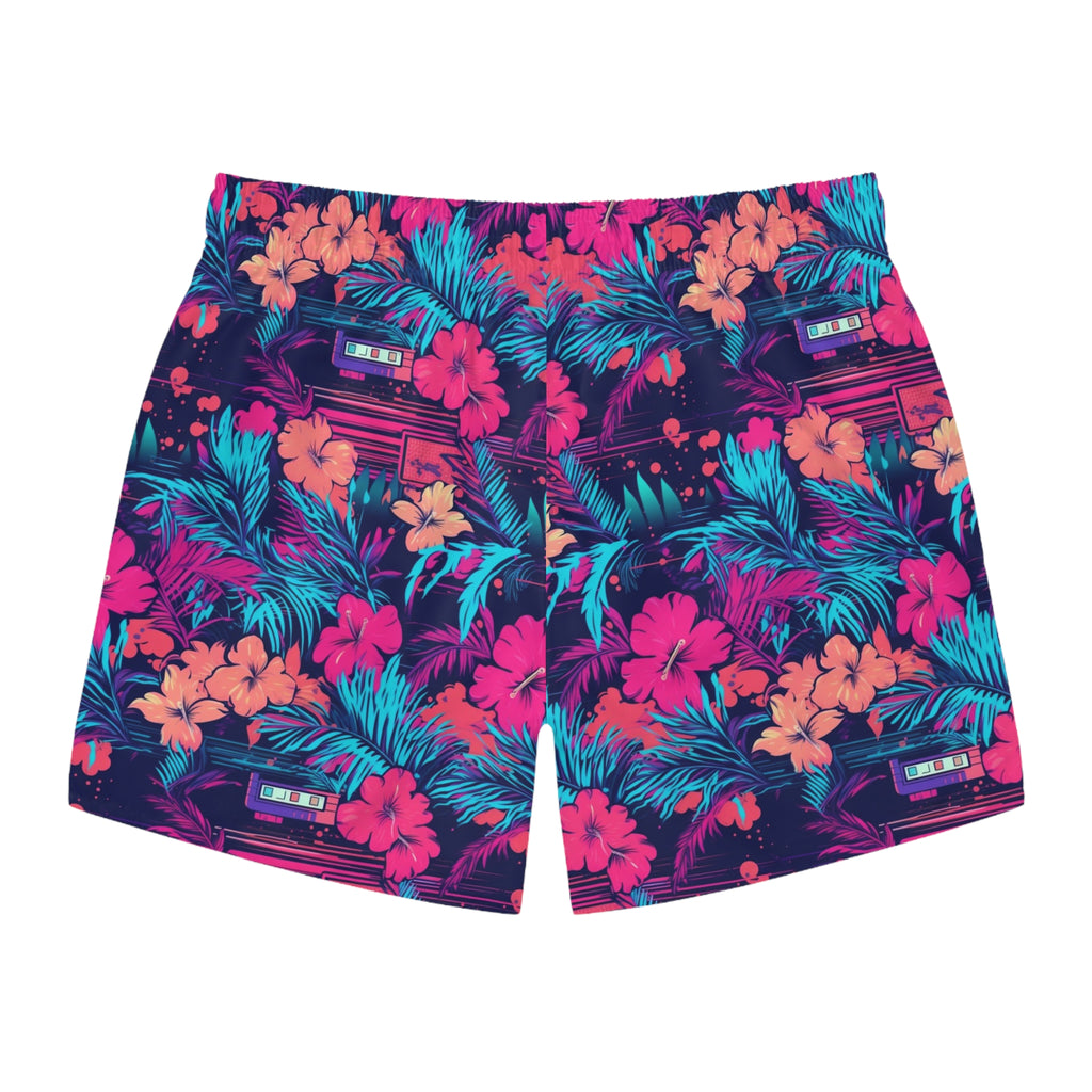 80's Retro Era Swim Trunks