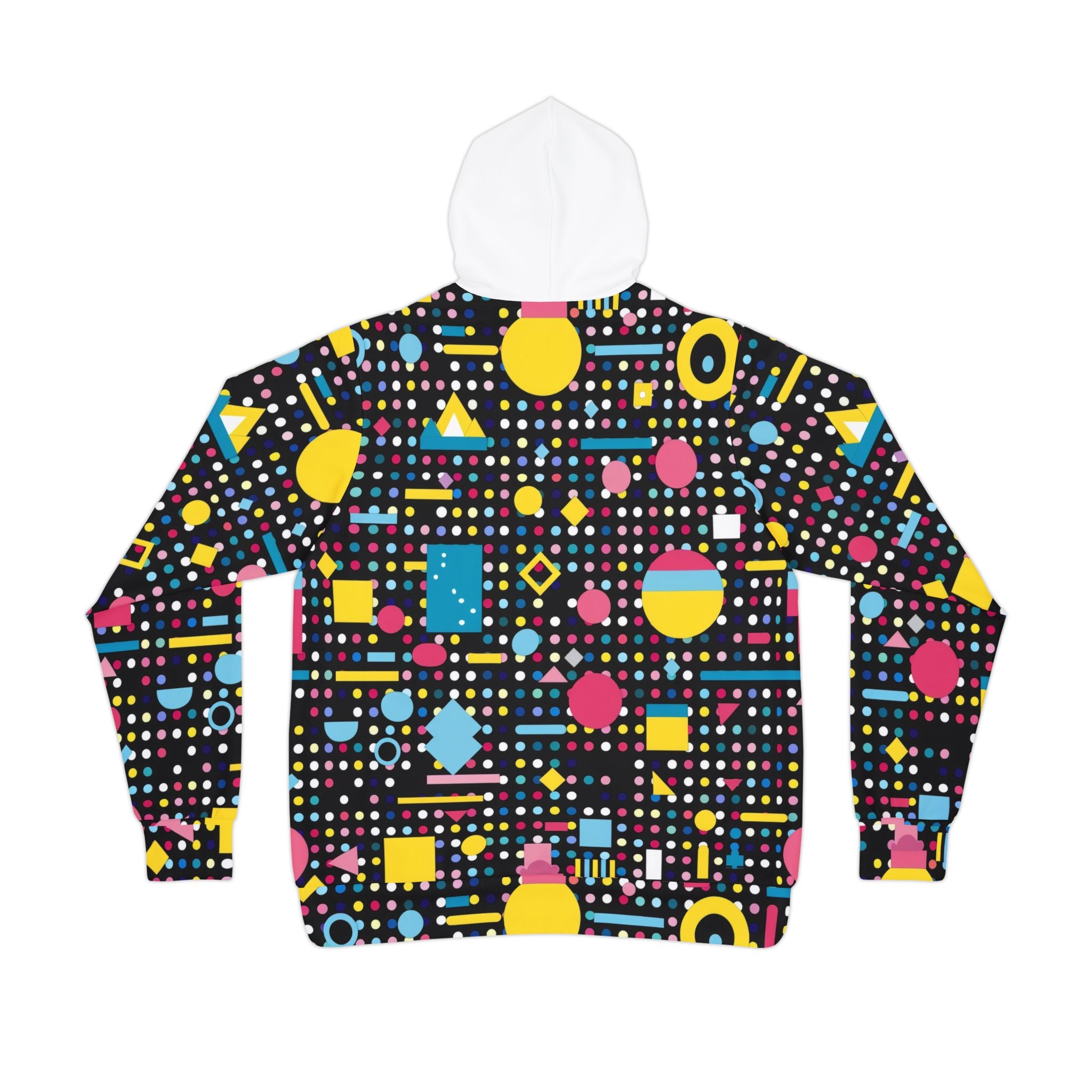 Retro Geo Print Hoodie — 80s Neon Athletic Zip-Up
