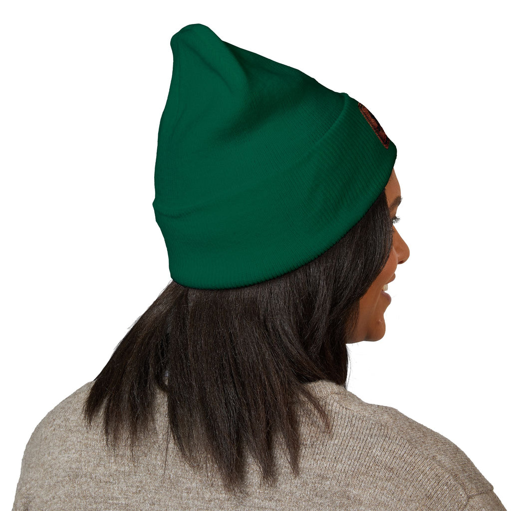 Embroidered 'Relax' Cuffed Beanie — Cozy Winter Knit Hat