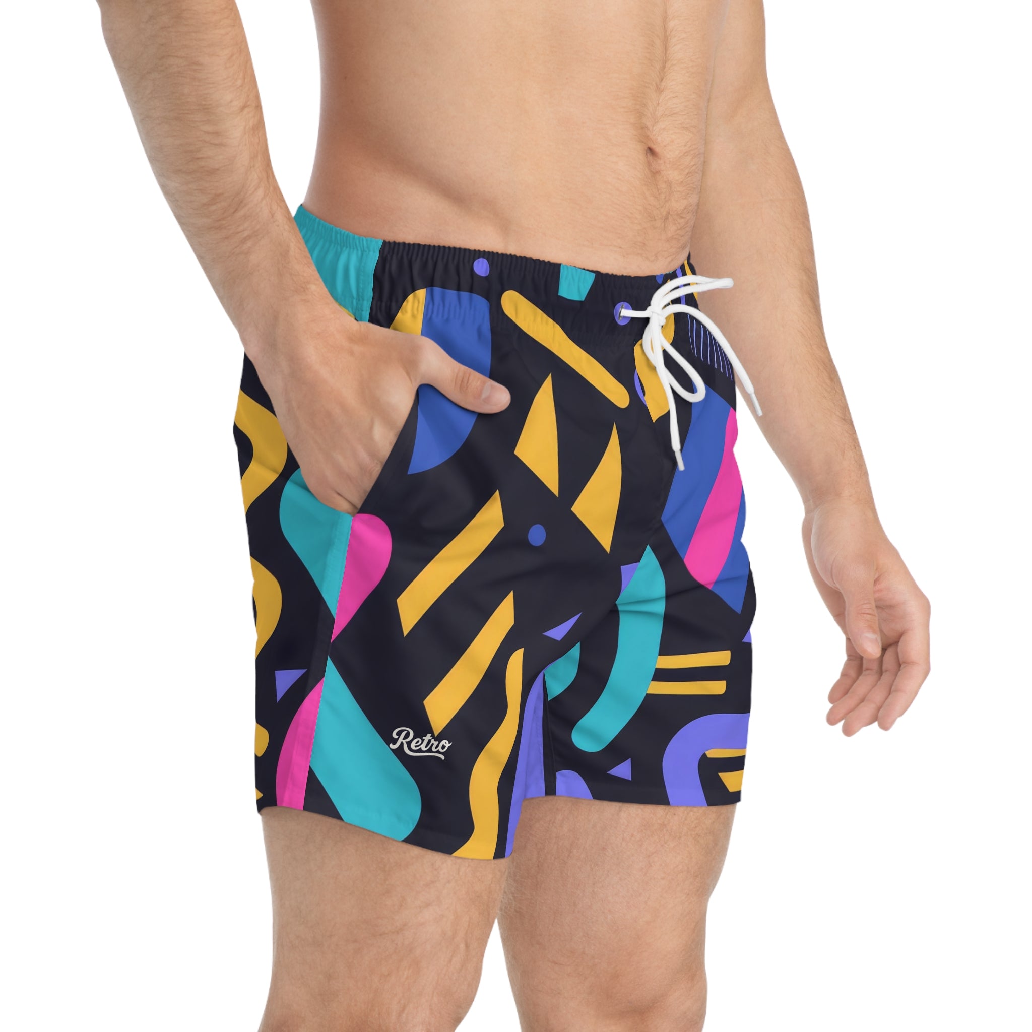 Vibrant Swim Trunks, Pool Party Shorts, Beachwear, Summer Essentials, Graphic Swimwear